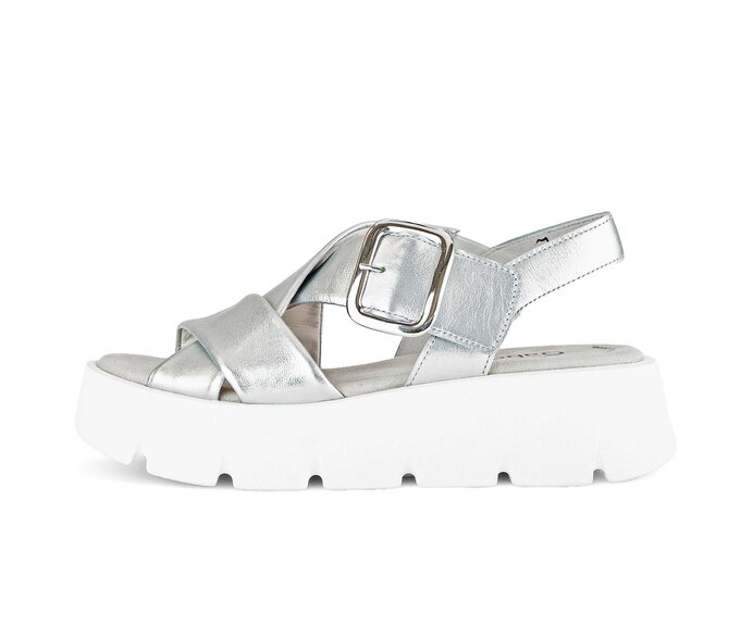 Sandale met plateauzool zilver #0