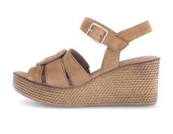 Sandaleno met sleehak bruin
