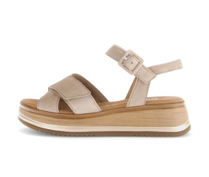 Sandale met plateauzool beige #0